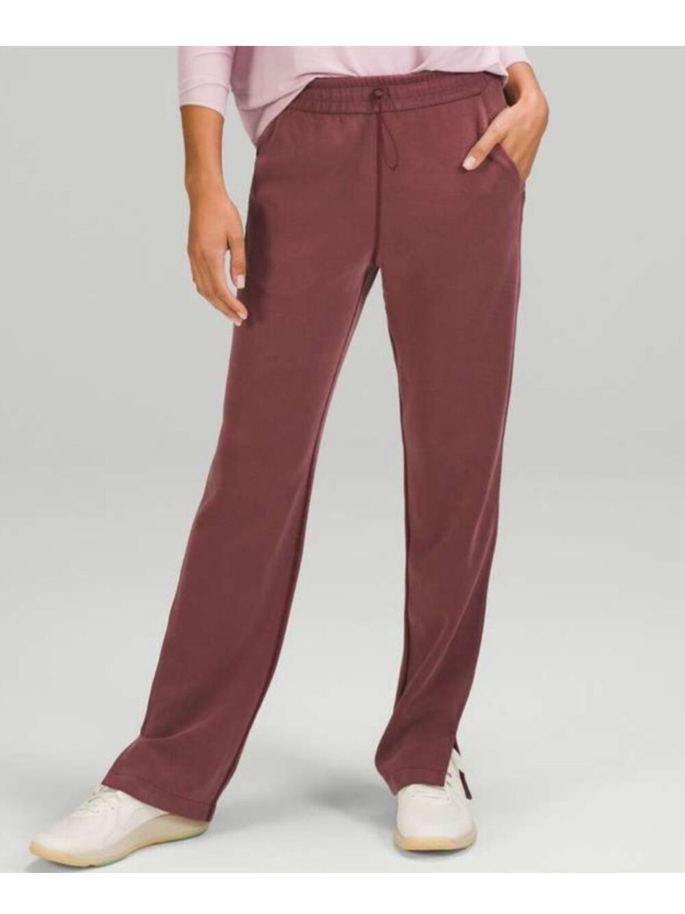 Lululemon Brushed Softstreme Split-Hem High-Rise Pant Red Merlot 10